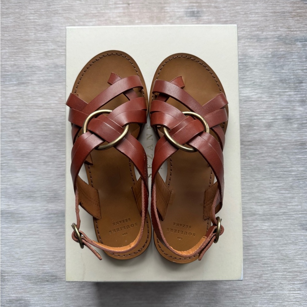 Sezane Olympe Low Sandals in Natural Heritage - Picture 3 of 7